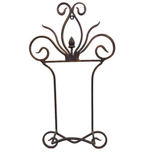 VTG Silver Cast Metal Large Hand Towel Holder Scrolled Hanging 19" Hotel Quality